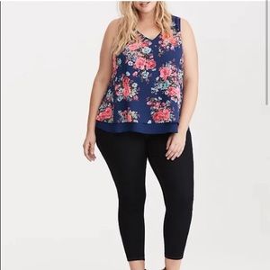 Torrid Floral Print Chiffon Layered Tank Top - EUC